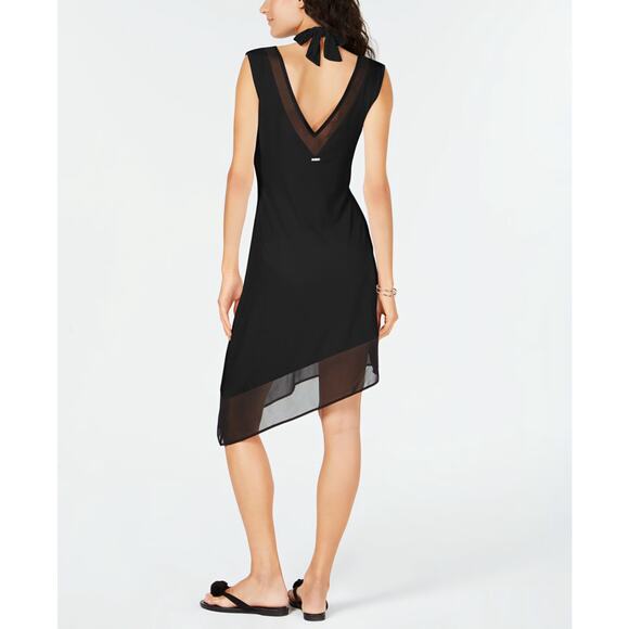 Calvin Klein Women's Asymmetrical Hem Swim Cover-Up Dress – Black, Size Small - Picture 2 of 4